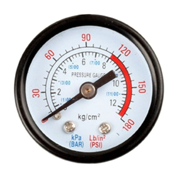 Yauxim Pressure Gauge 1/8inch/1/4-inch Thread Air Pressure Gauge Dial-Type Male Threaded Round Air Compressor Gauge Ranges 0-180psi 0-12Bar