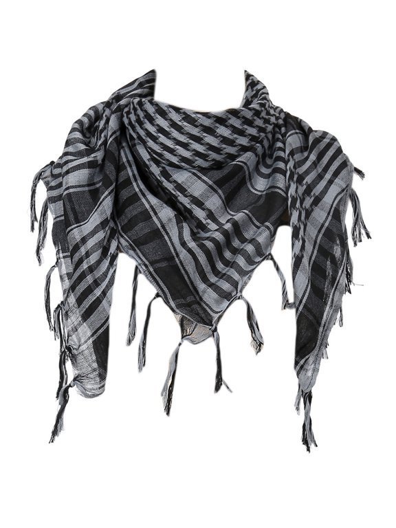 Scarf Stylish Shemagh Scarf Fringed Checker Arab Shawl for Men Women Muslims Windprevent Headwrap Desert Neckscarf