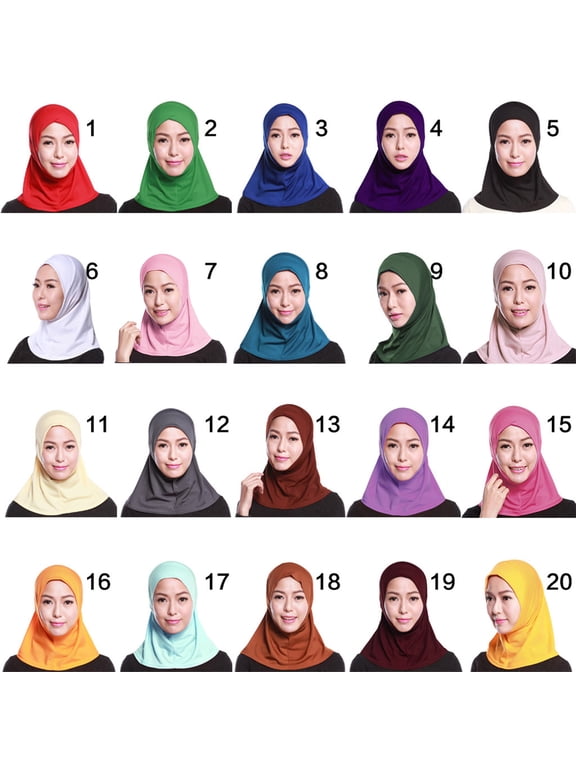 Scarf Womens Cotton Hijab for Head Scarf Solid Color Full Cover Inner Cap Arab Wrap Shawl Turban Hat Headw