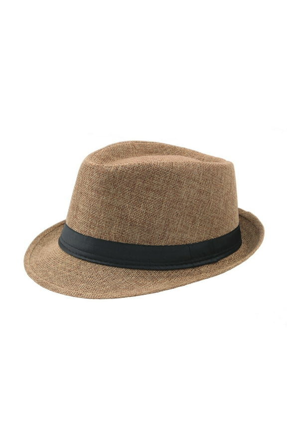 Sun Hat Short Brimmed Fedoras Hats Mens Classical 1920s Gentleman Vintage Hat with Black Bands 8 Solid Color