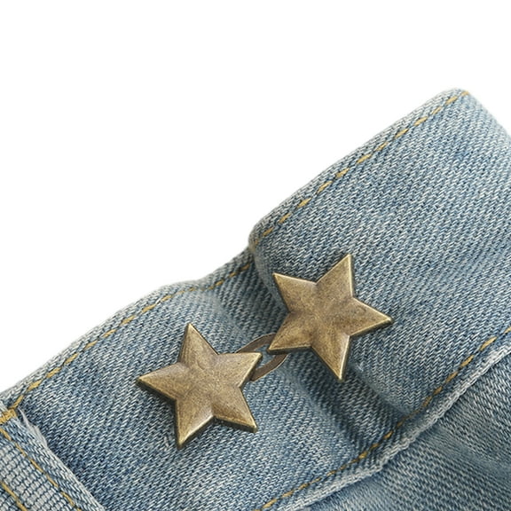 Yauxim Waist Buckle Star Pant Pin Jean Button Pins Adjustable Waist Buckle Button for Pant Star Tighten Waist Button Pin Sew