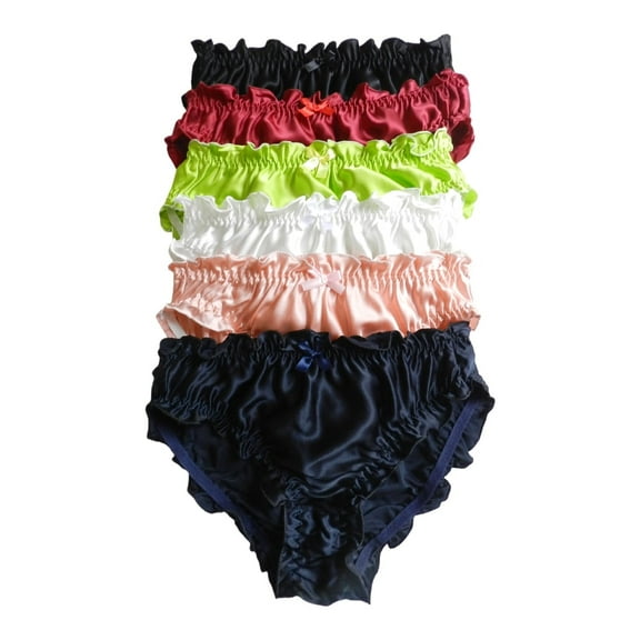 Yavorrs Women 100% Pure Silk Panties Flouncing Bikini Briefs