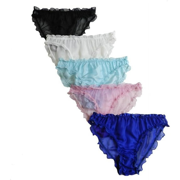 Yavorrs Women 100% Pure Silk Panties Flouncing Bikini Briefs