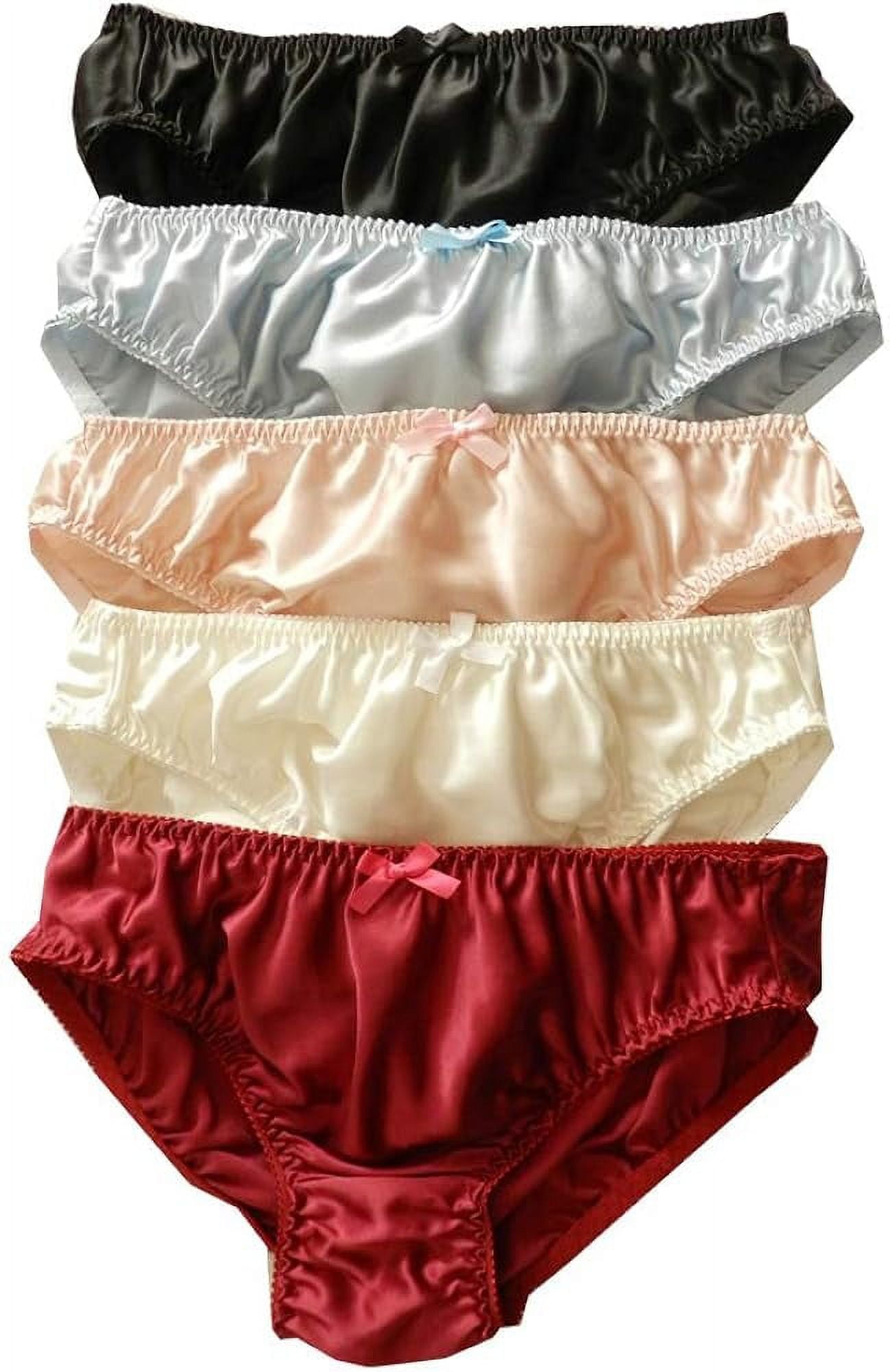 Yavorrs Women 100% Pure Mulberry Silk Panties Briefs Soft lacy Underwear (4  Pack)