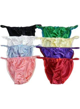 Valcatch Women Satin Panties Low-Waist Milk Silk Comfortable Bikini Briefs  Ladies Elastic Underpants, Pack of 10 