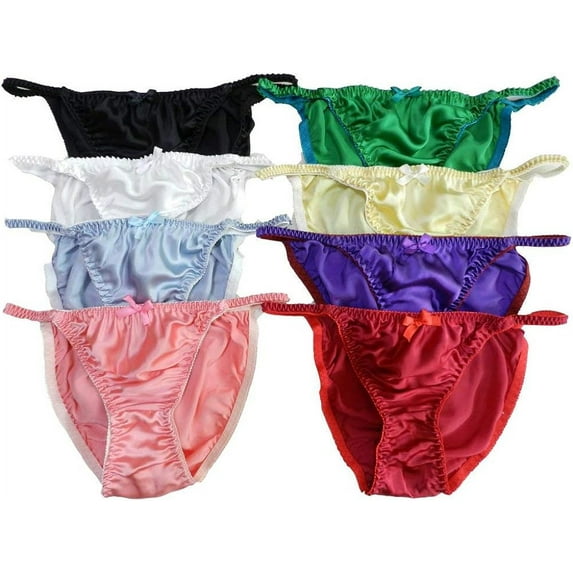Yavorrs Women's Silk Panties Sexy Satin Panties String Bikini