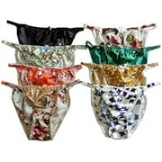 Yavorrs Womens Silk String Bikini Flower 8 Pairs in One Economic Pack 26-41