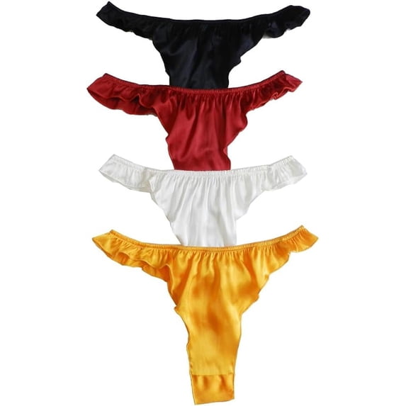 Yavorrs Women's Silk Thongs Panties Satin Underwear