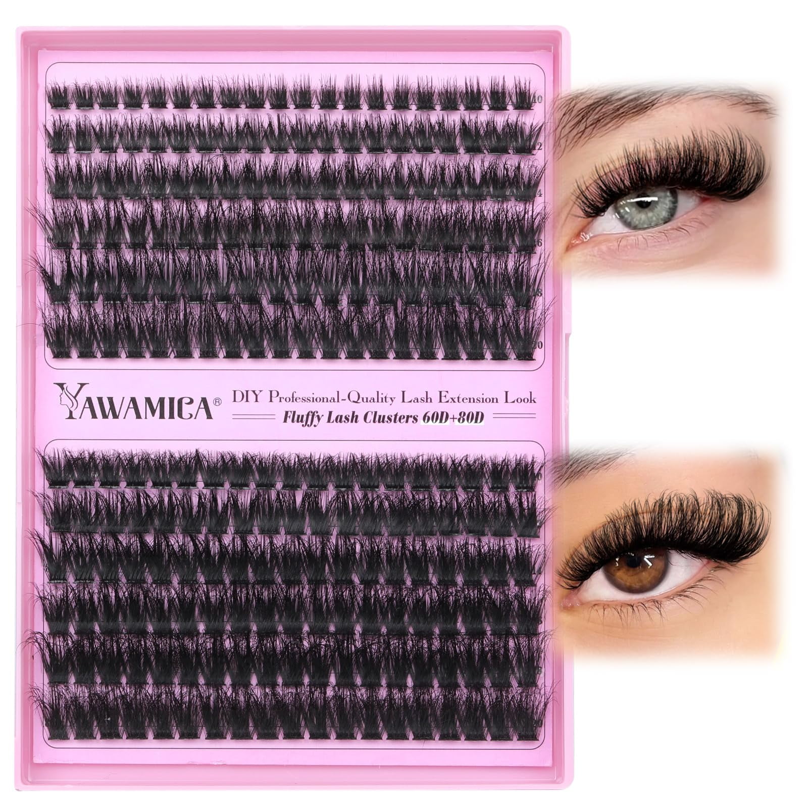 Yawamica Lash Clusters 60D OLF24 80D Thick Volume Cluster Eyelash ...
