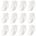 thumbnail image 1 of Yawlsow 12 Pack Toddler Socks with Grips, Non-Slip Ruffle Ankle Socks for Baby Girls, Size 3M-5T, 1 of 2
