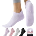 thumbnail image 1 of Yawlsow 4 Pairs Pilates Socks with Grips for Women, Grippy Socks for Barre Yoga Workout, Hospital, Size 5-9, 1 of 6