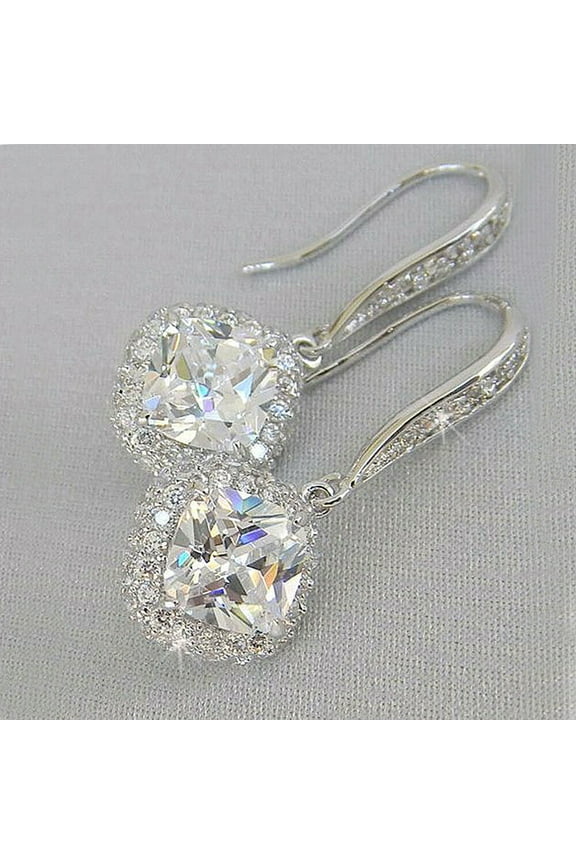 Drop Earrings for Women White Jewelry Elegant 925 Silver Drop Earrings for Women