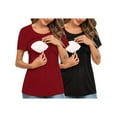 thumbnail image 1 of Yawrut 2-Pack Set Women's Nursing Tops for Breastfeeding Maternity Shirts Double Layer Pregnancy Clothes Postpartum Tee Shirt, 1 of 5