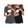 thumbnail image 1 of Yawrut 2-Pack Set Women's Nursing Tops for Breastfeeding Maternity Shirts Double Layer Pregnancy Clothes Postpartum Tee Shirt, 1 of 5