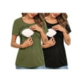 thumbnail image 1 of Yawrut 2-Pack Set Women's Nursing Tops for Breastfeeding Maternity Shirts Double Layer Pregnancy Clothes Postpartum Tee Shirt, 1 of 5