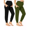thumbnail image 1 of Yawrut Two-Piece Set Women Pregnant Women High Waist Support Side Pocket Bunched feet Yoga Maternity Pants, 1 of 9