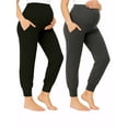thumbnail image 1 of Yawrut Two-Piece Set Women Pregnant Women High Waist Support Side Pocket Bunched feet Yoga Maternity Pants, 1 of 9