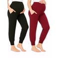 thumbnail image 1 of Yawrut Two-Piece Set Women Pregnant Women High Waist Support Side Pocket Bunched feet Yoga Maternity Pants, 1 of 9