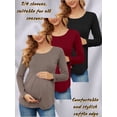 thumbnail image 1 of Yawrut 3 Pieces Ladies Maternity Ruffled Pleated Stretch Slim Comfortable Long Sleeve Top, 1 of 7