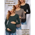 thumbnail image 1 of Yawrut 3 Pieces Ladies Maternity Ruffled Pleated Stretch Slim Comfortable Long Sleeve Top, 1 of 7
