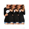 thumbnail image 1 of Yawrut 3PCS Womens Nursing Tops Double Layer Breastfeeding Shirts Long Sleeve Maternity Clothes, 1 of 8