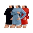 thumbnail image 1 of Yawrut 3Pack Women's Long Sleeved Nursing Top, Soft Maternity Shirt With Hidden Zipper, 1 of 8
