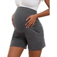 thumbnail image 1 of Yawrut Ladies' Comfortable High Waist Support Abdominal Side Pocket Pregnant Yoga Shorts, 1 of 7