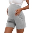 thumbnail image 1 of Yawrut Ladies' Comfortable High Waist Support Abdominal Side Pocket Pregnant Yoga Shorts, 1 of 7