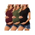 thumbnail image 1 of Yawrut Women's 3-piece set Short Sleeve Side Pleated Waist Classic Maternity T-shirt, 1 of 8