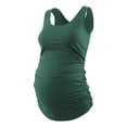thumbnail image 1 of Yawrut Maternity Tank Tops Sleeveless Ruched Basic Tops Maternity Shirt Vest Mama Clothes, 1 of 5