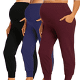 thumbnail image 1 of Yawrut Three-Piece Set Women Pregnant Women High Waist Support Side Pocket Bunched feet Yoga Maternity Pants, 1 of 8
