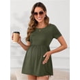thumbnail image 1 of Yawrut Women's Maternity Tops Military Green Short Sleeve Scoop Neck Elastic Band High Waist ShirtsPregnancy Clothes, 1 of 7