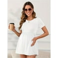 thumbnail image 1 of Yawrut Women's Maternity Tops White Short Sleeve Scoop Neck Elastic Band High Waist ShirtsPregnancy Clothes, 1 of 7