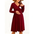 thumbnail image 1 of Yawrut Womens V-Neck Maternity Dresses Nursing Breastfeeding Dress With Pockets, 1 of 8