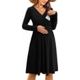 thumbnail image 1 of Yawrut Womens V-Neck Maternity Dresses Nursing Breastfeeding Dress With Pockets, 1 of 7