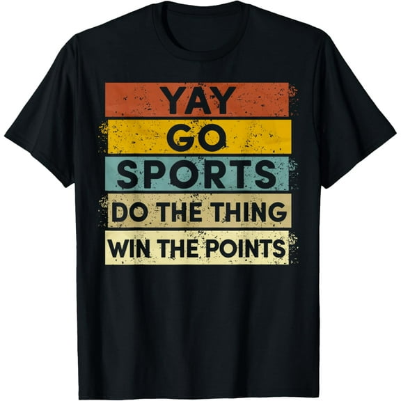 Yay Go Sports Funny Sport Team T-ShirtMen and women, Black T-shirt, size: Extra large