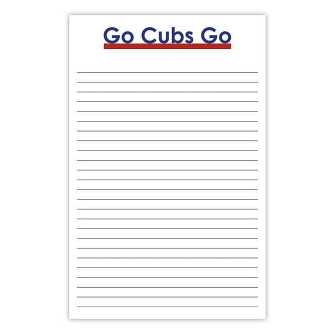 Yay Novelty 5041 5.5 x 8.5 in. 70 lbs 50 Sheet Organize with Style Illustrated Notepad for Daily Planning & To Do Lists - Go Cubs Go
