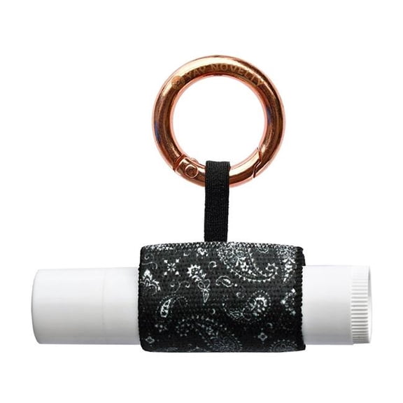 Yay Novelty 3502 Eco-Friendly Chap Stick Stylish Lip Balm Holder Keychain - Black Paisley