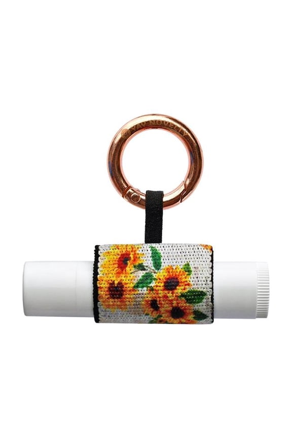 3539 Eco-Friendly Chap Stick Stylish Lip Balm Holder Keychain - Sunflower