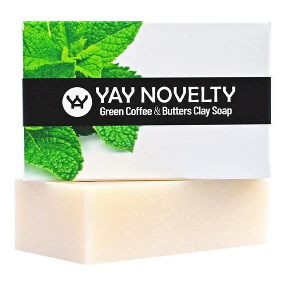 Yay Novelty 404 Luxurious All Natural Green Coffee Clay Bar Soap - Peppermint