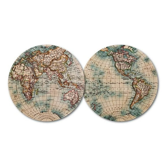 Yay Novelty 11010 Premium Reversible Paper Drink Coasters, World Map - Set of 10