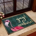 thumbnail image 1 of Yay You're Here Flamingo Doormat,Novelty Flannel Floor Mat with Non-Slip Rubber,Housewarming Decor Gift for Flamingo Lovers Home Decorative Welcome Doormat 16"X 24", 1 of 5