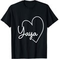 thumbnail image 1 of Yaya Heart For Women Grandma Christmas Mother'S Day T-ShirtMen and women, Black T-shirt, size: Extra large, 1 of 4