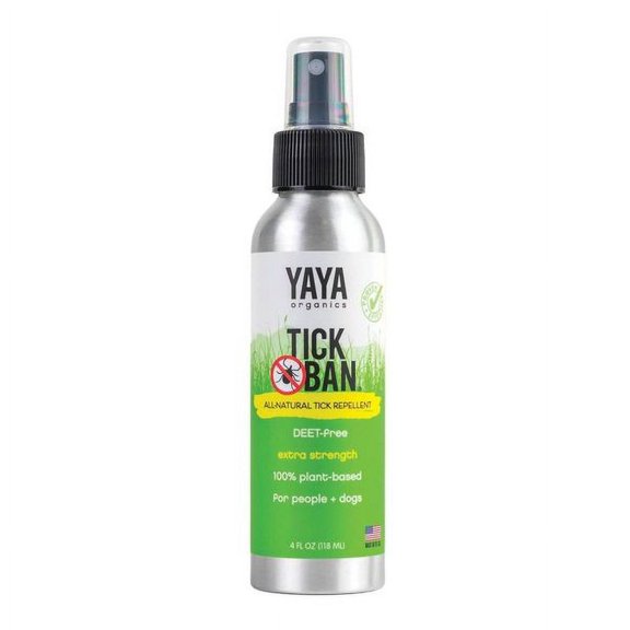 Yaya Organics Tick Ban All Natural Extra Strength Tick Repellent Spray Bottle, 4 Oz