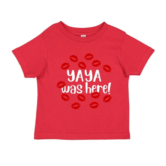 Yaya Was Here Toddler T-Shirt 3T Red
