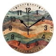 thumbnail image 1 of Yayeee 10" Wall Clock Battery Operated Quartz Round Silent Non-Ticking Home Decor, Abstract Wavy Landscape, 1 of 6
