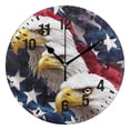 thumbnail image 1 of Yayeee 10" Wall Clock Battery Operated Quartz Round Silent Non-Ticking Home Decor, American Eagle Pattern, 1 of 6