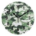 thumbnail image 1 of Yayeee 10" Wall Clock Battery Operated Quartz Round Silent Non-Ticking Home Decor,Army Green Camouflage Pattern, 1 of 6