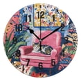 thumbnail image 1 of Yayeee 10" Wall Clock Battery Operated Quartz Round Silent Non-Ticking Home Decor, Art Cat, 1 of 6
