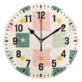 thumbnail image 1 of Yayeee 10" Wall Clock Battery Operated Quartz Round Silent Non-Ticking Home Decor, Beige Abstract, 1 of 6